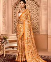 Mustard Yellow Modal Silk Saree with Patola Print